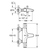 Bộ Sen tay Grohe Tempesta 100 27853001 + Bộ trộn nổi có vòi xả thẳng Grohe 34567000