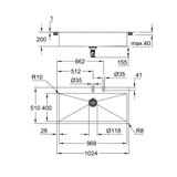 Chậu rửa bát Grohe K800 102cm