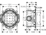 Đế âm sen tắm Hansgrohe 01800180