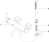 Vòi trộn Dornbracht META 33233660-00 lavabo/bồn tắm gắn tường cao cấp.