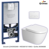 Combo bồn cầu treo tường Duravit (2545092000 + 92249069 + Grohe 39596000)