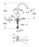 Vòi rửa bát Grohe Eurosmart Cosmopolitan