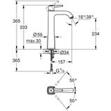 Vòi Lavabo Grohe Grandera 23313IG0 size L