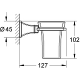 Bộ ly cốc đựng bàn chải, kem đánh răng treo tường Grohe Grandera Chrome 40626000