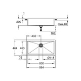 Chậu rửa bát Grohe K800 80cm