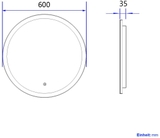 Gương Led nhà tắm EMKE OLM01 3 chế độ màu, điều khiển cảm ứng - Ø60 cm