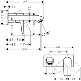 Combo vòi lavabo âm tường Hansgrohe Metris 31251000 chrom + đế âm