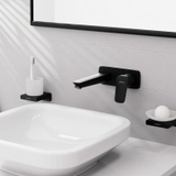 Combo vòi lavabo âm tường Hansgrohe Logis 71220670 Black matt + đế âm 13622180