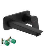 Combo vòi lavabo âm tường Hansgrohe Logis 71220670 Black matt + đế âm 13622180