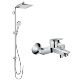 Hansgrohe Logis Bathtub Faucet Set with Crometta 100 Vario Hand Shower