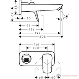 Combo vòi lavabo âm tường Hansgrohe Logis 71220000  chrom + đế âm 13622180