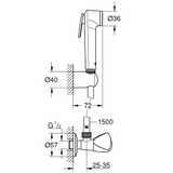 Grohe Tempesta-F 26357000 - Bộ vòi xịt kèm đầu cấp nước WC