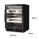 Tủ bảo quản rượu vang Klarstein Vinovilla 43 Built-In Duo Onyx