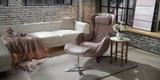 Ghế massage Nouhaus Classic Massage Chair with Ottoman Pale Rose