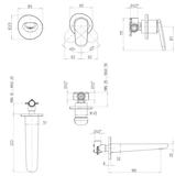 Vòi Lavabo Âm Tường Villeroy & Boch Antao Two-Hole Single-Lever Basin Mixer Tap , Chrome