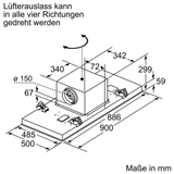 Hút mùi âm tủ/âm trần Siemens LR97CBS20 iQ500 - 90cm