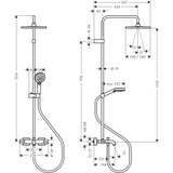 Sen cây Hansgrohe Vernis Shape 240 (26900007, 26900677) có vòi xả