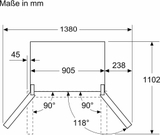 Tủ lạnh side by side Siemens KF96NAXEA