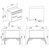 Bếp từ hỗn hợp kèm lò nướng Smeg TR4110IP2