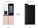 Tủ lạnh Side by Side LG Dios W822GBP452S 820L - Màu Be-Hồng