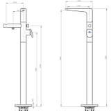 Vòi bồn tắm Villeroy & Boch Antao Single-Lever Bathtub Faucet, brushed nickel matt