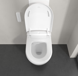 Combo Bồn cầu điện tử treo tường Villeroy & Boch ViClean Supreo Select White + két âm + mặt nhấn xả cảm ứng