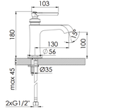 Vòi lavabo Steinberg 350 1010 BC Brushed brass