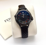 Fendi Crazy Carats Black Dial Leather Ladies Watch F110021011T05