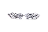 Pan Sparkling Angel Wing Stud