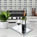 Khay Decor Nuscen tráng gương mạ bạc chữ nhật