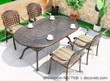 Bàn 4 Ghế Nhôm Đúc Sân Vườn 2038T