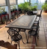 Bàn 8 Ghế Nhôm Đúc Ngoài Trời 2072T