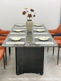 Bàn Ăn 1m8 Mặt Đá Marble Cao Cấp 1583S