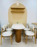 Bộ Bàn Ăn 4 Ghế Chân Gỗ Hiện Đại 2482S