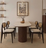 Bộ Bàn Ăn 4 Ghế Gỗ Mặt Đá 2871S