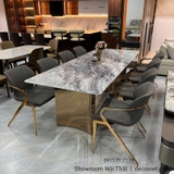 Bàn Ăn 8 Ghế Cao Cấp Mặt Đá Tự Nhiên 2885S