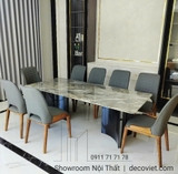 Bàn Ăn 8 Ghế Mặt Đá Tự Nhiên 2394S