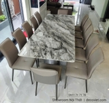 Bàn Ăn Cao Cấp 2m6 Mặt Đá Nhập Khẩu 2827S