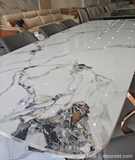 Bàn Ăn Cao Cấp Mặt Đá 2m6 8 Ghế 2870S