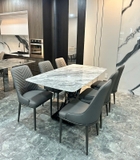 Bàn Ăn Chân Inox Mặt Đá 6 Ghế 2359S
