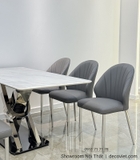 Bàn Ăn Chân Inox Mặt Đá 6 Ghế 2789S