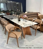 Bộ Bàn Ăn 6 Ghế Mặt Đá Chân Gỗ 2610S