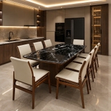 Bàn Ăn Gỗ 8 Ghế Mặt Đá 2997S