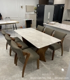 Bàn Ăn Gỗ Ash Mặt Đá 6 Ghế 2781S