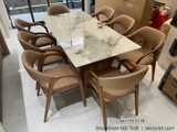 Bộ Bàn Ăn 6 Ghế Mặt Đá Chân Gỗ 2610S