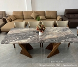 Bàn Ăn Gỗ Sồi Mặt Đá 8 Ghế 2894S