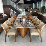 Bàn Ăn Gỗ Sồi Mặt Đá 8 Ghế 2894S