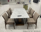 Bàn Ăn Gỗ Tự Nhiên Mặt Đá 6 Ghế 2840S