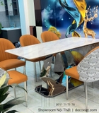Bàn Ăn Hiện Đại Chân Inox 6 Ghế 2788S