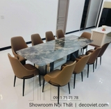 Bàn Ăn Mặt Đá 10 Ghế 2m6 2228S